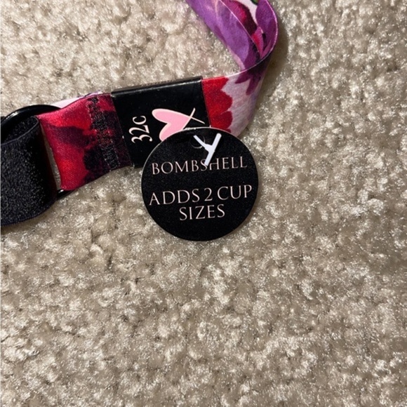 Victoria’s Secret Bombshell Bra Rhinestone Lingerie GLAM CZ 32C Black Purple - Picture 7 of 9